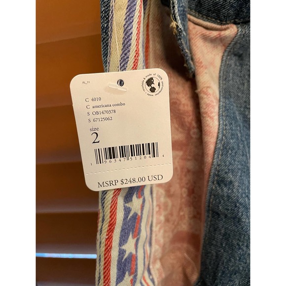 Free People's Dallas Flag Overalls American Combo, Size 2 - Picture 6 of 6